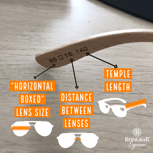 Sunglasses and eyewear printed sizes explained