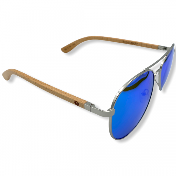 Beingbar Sun Eyewear BNGBR_AVT_200258 Flame Bamboo Turqoise Polarized Sunglasses-3