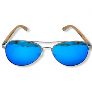 Beingbar Sun Eyewear BNGBR_AVT_200267 Flame Bamboo Bright Blue Polarized Sunglasses-1