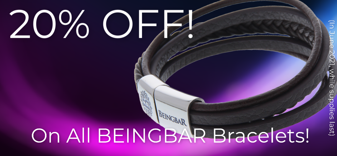 June 2021 promo. 20% OFF on all BEINGBAR bracelets