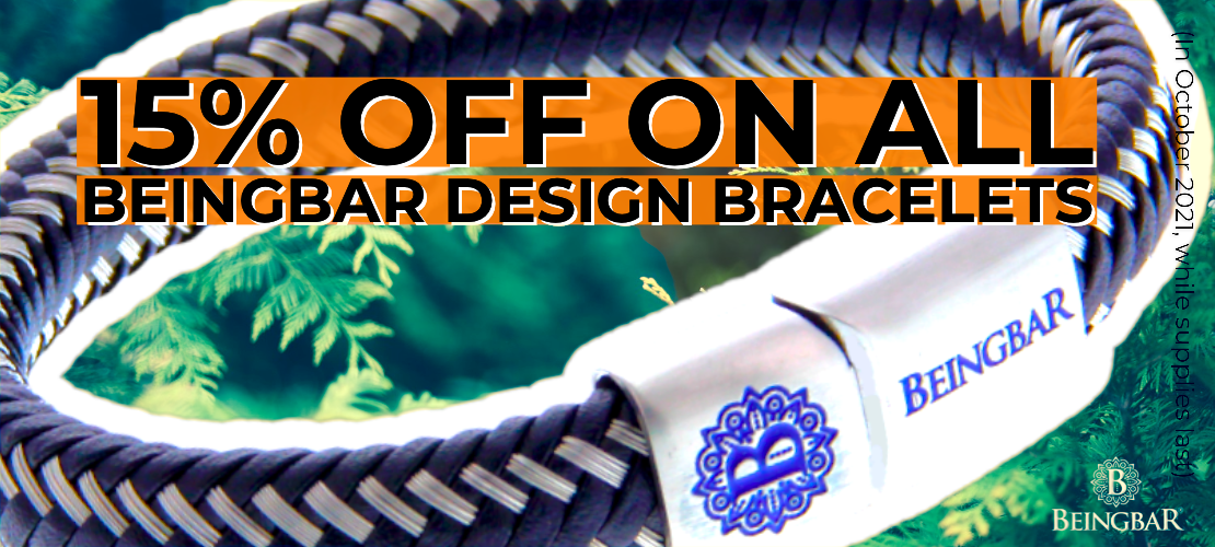 October Promotion 15 percent off on all BEINGBAR Bracelets